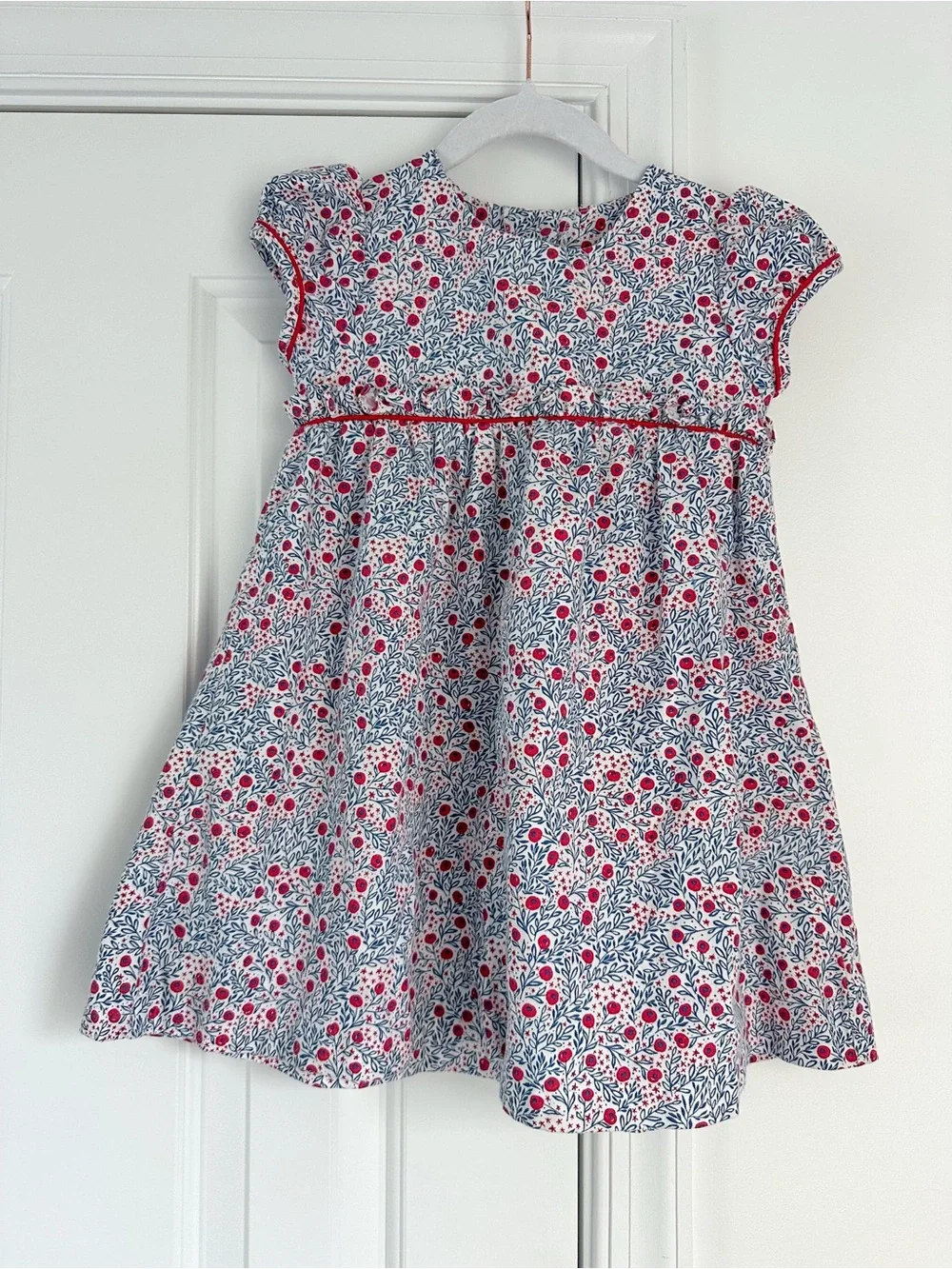 Little English red floral dress size 4